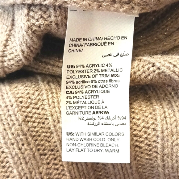 Chico's Feather Vest Wrap Jacket Topper Taupe Beige - FESTIVE & STUNNING! Sz M - Picture 16 of 16